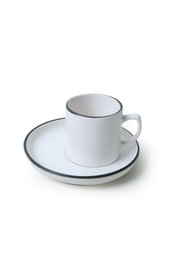 Hermia Juego de tazas de café de gres Blanco mate